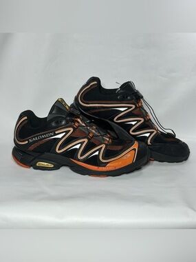 Salomon XT Hawk Black and Orange Hiking-Style Trail Sneakers Sz 13